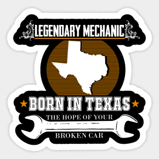 LEGENDARY MECHANIC Texas Sticker